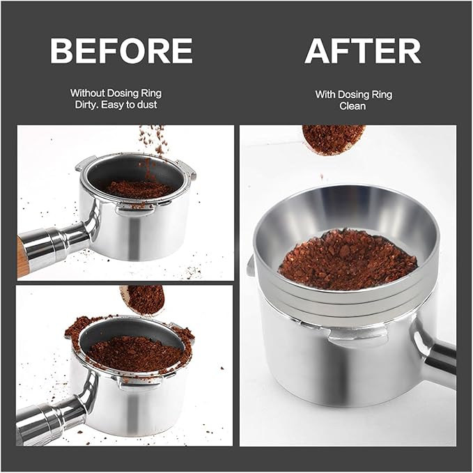 58mm Magnetic Espresso Dosing Funnel Lightweight Aluminum Coffee Dosing Ring - Image 6
