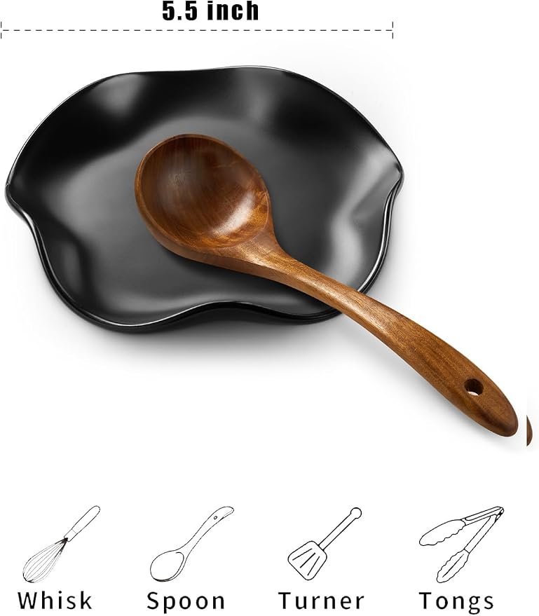 ABRUTY Spoon Rest for Stove Top, Ceramic Spoon Holder for Counter, Modern - Image 3