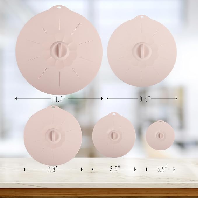 4"-12" Silicone Lids for Cups Bowls Plates Pans, Microwave Splatter Cover - Image 2