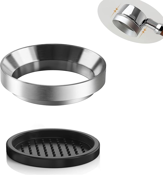 51mm Espresso Dosing Funnel & Silicone Mat, Magnetic Coffee Dosing Ring by Fromthebrand