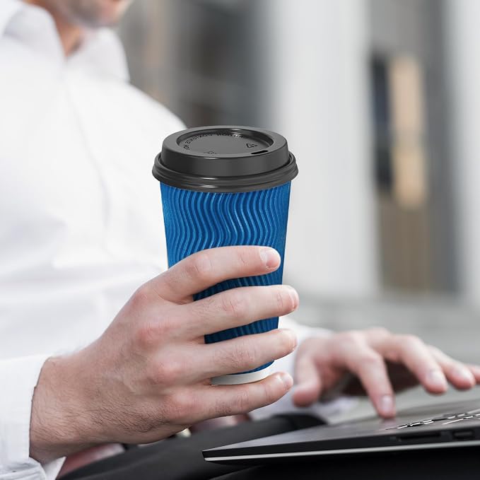 SIUQ 16 oz Coffee Cups-90 Pack Disposable Coffee Cups - Image 6