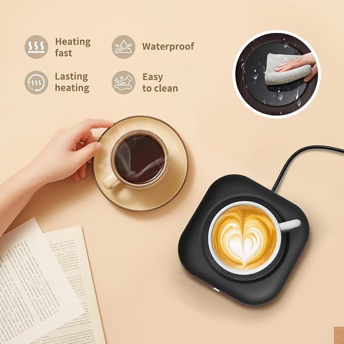 Electric Coffee Cup Warmer for Office Desk, 24W Mug Warmer Plate - Image 4