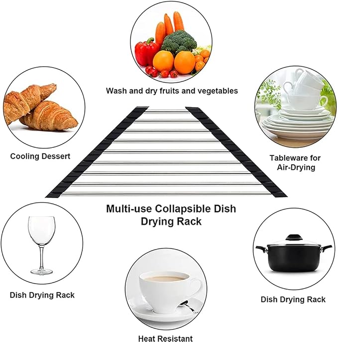 Triangle Dish Drying Rack Multipurpose Roll-up Drying Rack - Image 2