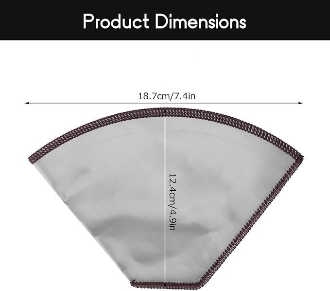 Pour Over Coffee Filter, 4-6 Cup Stainless Steel Reusable Coffee Strainer Bag - Image 2