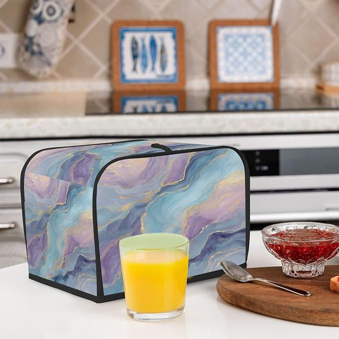 Blue Marble Purple Background Toaster Cover 2 Slice Wide Slot Washable - Image 6