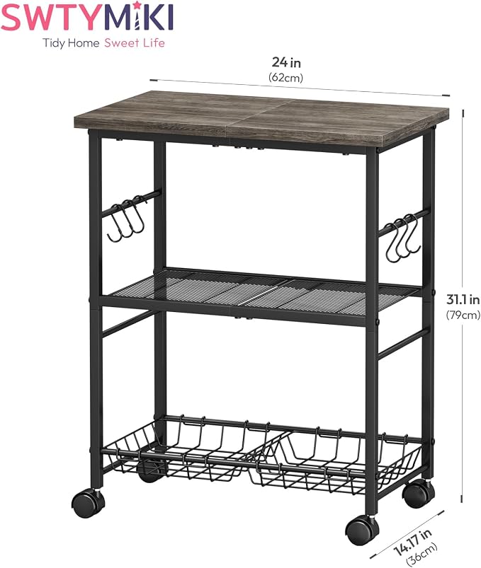 SWTYMIKI Rolling Kitchen Microwave Cart - Image 7