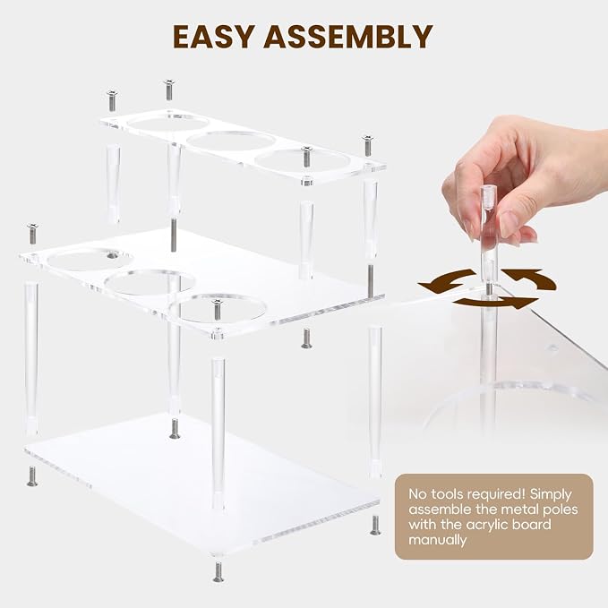IEEK Coffee Syrup Rack Organizer 2-Tier 6 Syrup Bottles Holder Stand - Image 4