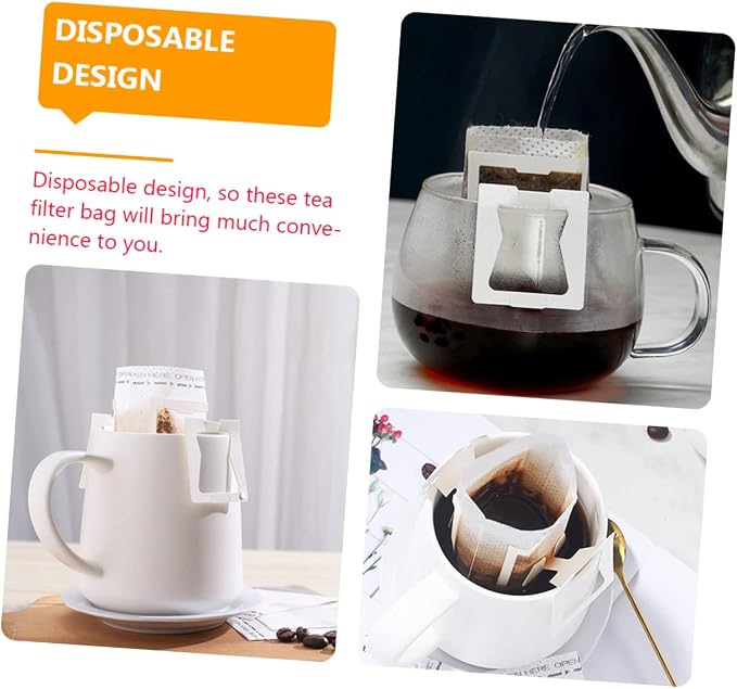 PRETYZOOM 50pcs Hand-poured Filter Coffee Filters Drip Tea Bags - Image 3