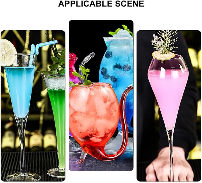STOBAZA 5pcs Glass Mix Sticks Unique Cocktail Garnish Stirrer - Image 8