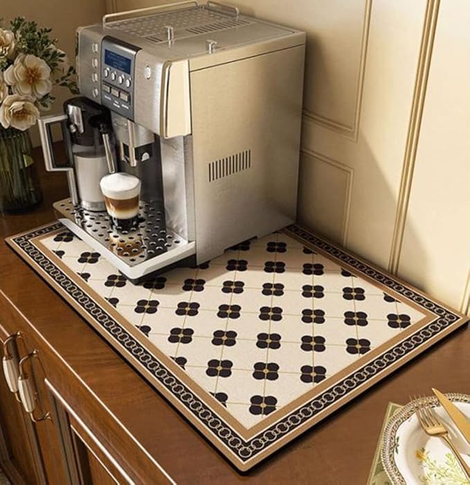 Cute Coffee Maker Mat for Countertops Bar Accessories, Colorful Dish Drying Pad - Image 8