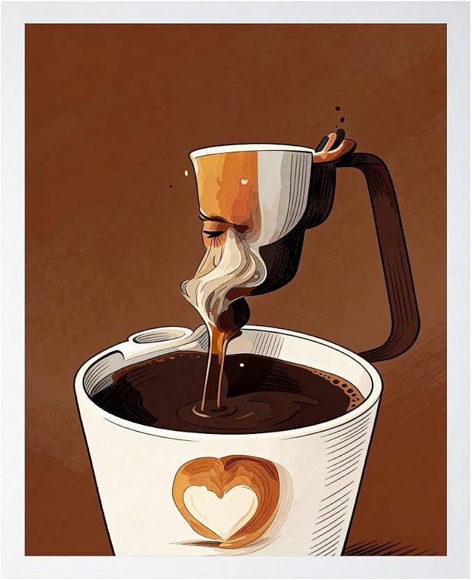 Lawrence Williams Designs Artistic Coffee Pour Poster by LawrenceWilliamsDesigns