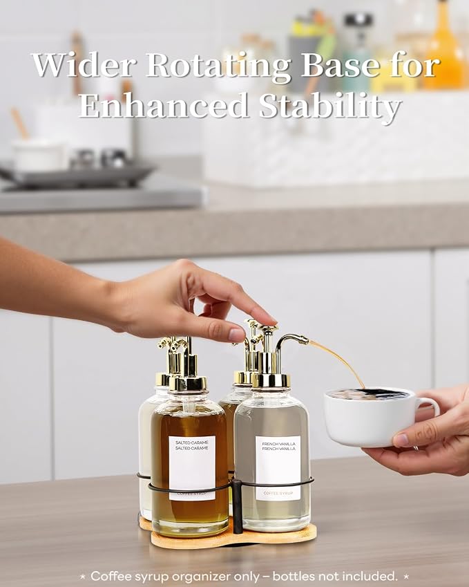 Rotating Coffee Syrup Organizer, Syrup Bottle Holder - Image 7