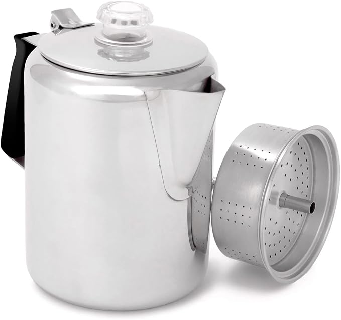 GSI Outdoors Percolator Coffee Pot I Glacier Stainless Steel by GSIOutdoors