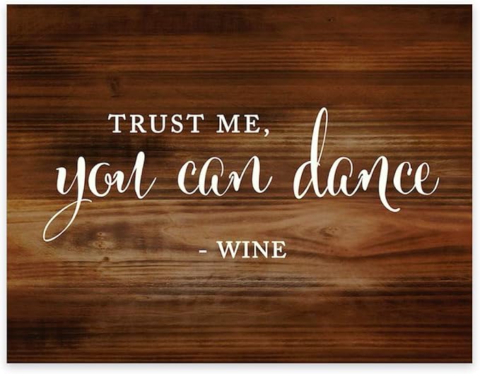 Andaz Press Wedding Party Signs, Rustic Wood Print, 8.5x11-inch, Trust Me by AndazPress