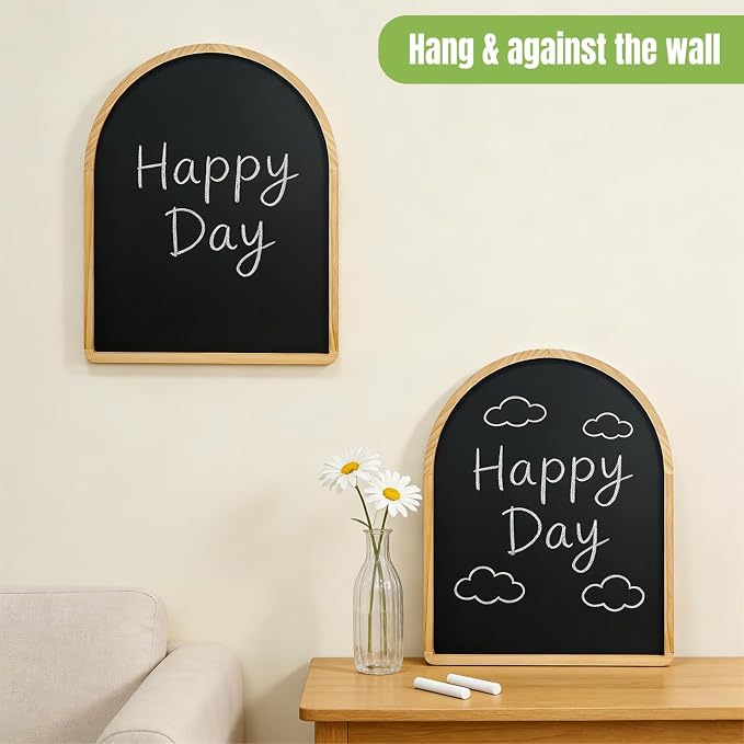 Curved Blackboard, 16.3″x20.4″, Magnetic Chalkboard, Holiday Gift, Pine Frame - Image 5