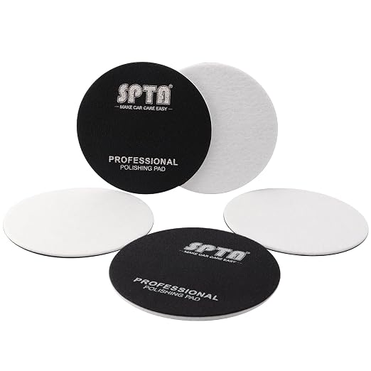 Glass Polishing Pad, SPTA 5 Pcs 5'' Car Glass Polishing Discs Microfiber by SPTA