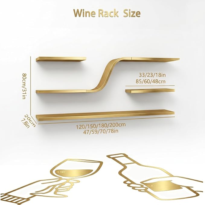 59.1IN Modern Wall Mounted Wine Rack - Image 2