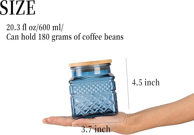 Glass Storage Canister with Airtight Lids, 20.3 FL OZ Thick Glass Candy Jar - Image 2