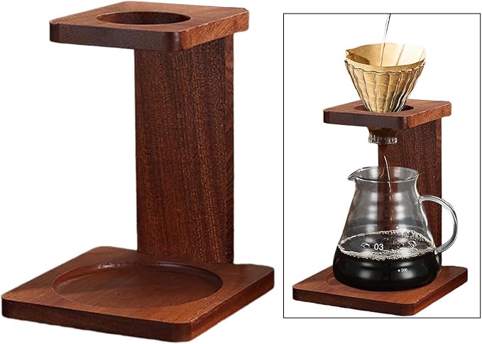 Wooden Coffee Filter Cup Stand Dripper Rack Stable Pour Over Coffee Brewer - Image 7