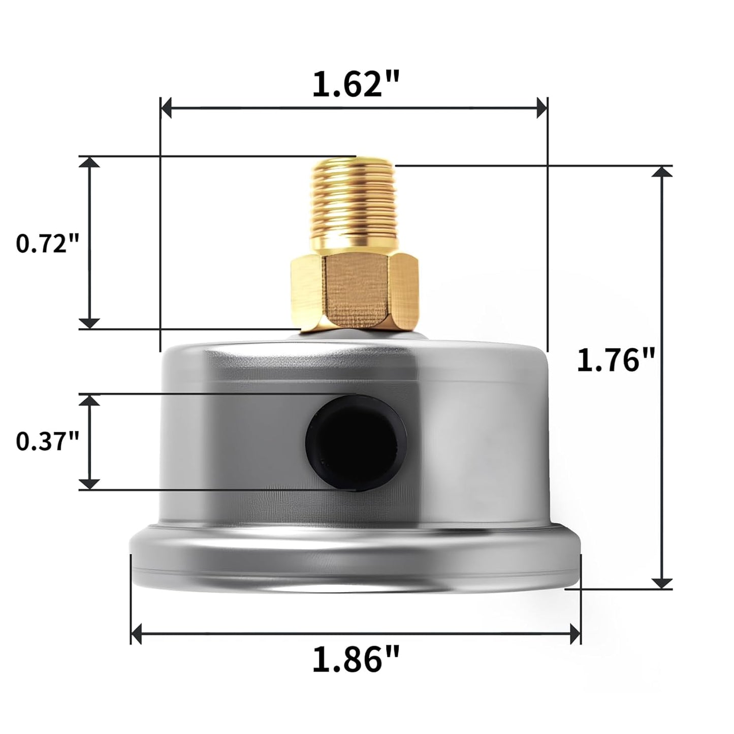 Universal 0-100psi Fuel Pressure Gauge 1/8" NPT Oil Press Gauge with 1/2" Barb Inline Fuel Pressure Gauge Fitting Adapter