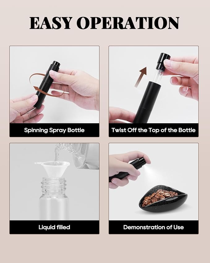 Ceramic Coffee Bean Dosing Tray & Aluminum Glass Spray Bottle, Espresso Bean - Image 4