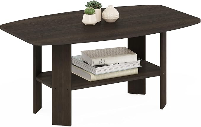 Furinno Simple Design Coffee Table, Dark Brown by Furinno-FitsYourSpaceFitsYourBudget