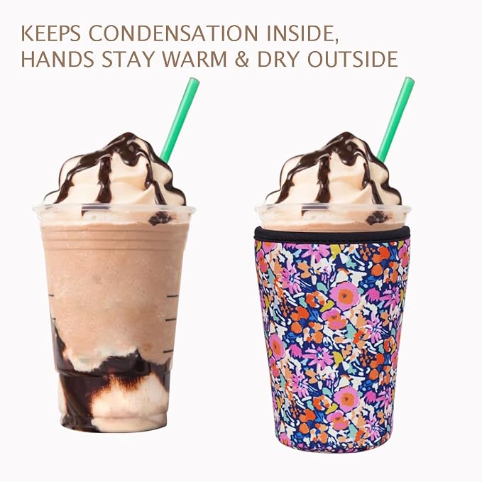Reusable Insulated Neoprene Iced Coffee Cup Sleeve, Durable Drink Sleeve - Image 6