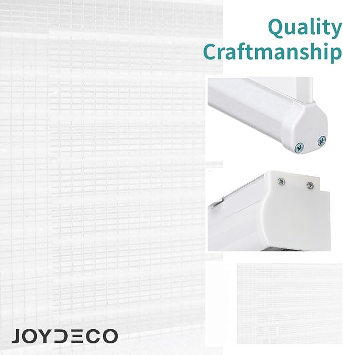 Joydeco Cordless Zebra Blinds for Windows, Dual Layer Free-Stop Zebra Shades - Image 3
