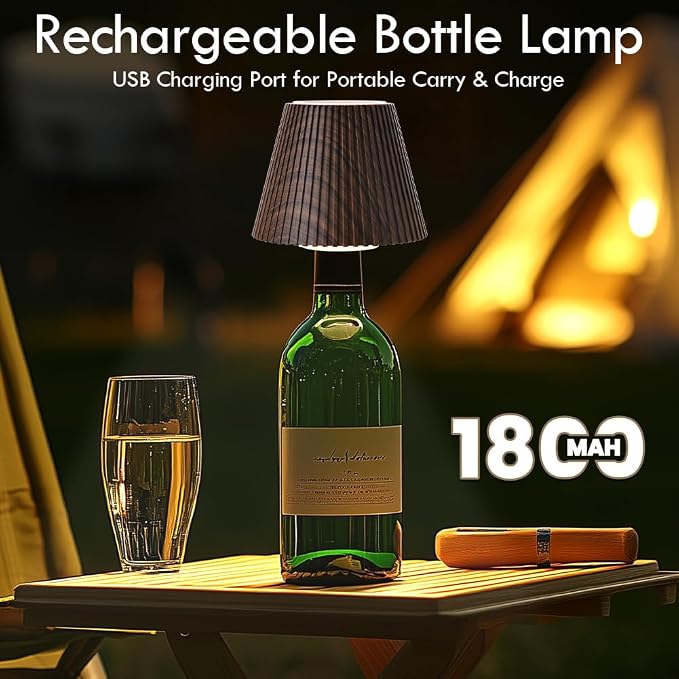 WILIT Wireless Bottle Lamp Shades, 3-Level Brightness Wine Bottle Lights - Image 3