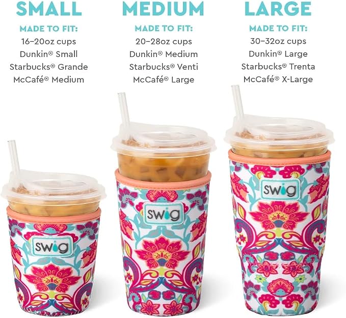 Swig Life Small Iced Cup Coolie, 16-20oz Iced Coffee Cup Insulator Sleeve - Image 4