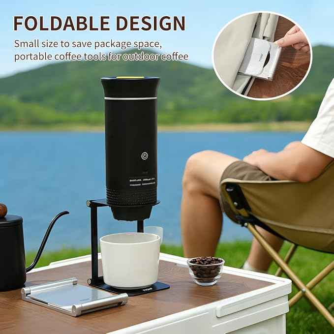 Pour Over Coffee Maker Stand, Foldable Portable Electric Espresso Machine Stand - Image 4