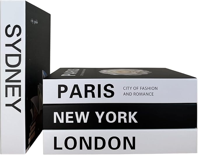 PROBENEX 4 Pcs Decorative Books | Faux Travel Coffee Table & Shelf Decor | by PROBENEX-Elevateyourhomedecor