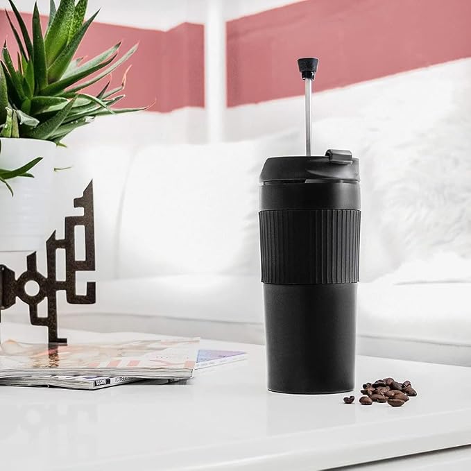 French Press Coffee Maker Stainless Steel Coffee Press Travel Mug Insulated - Image 4