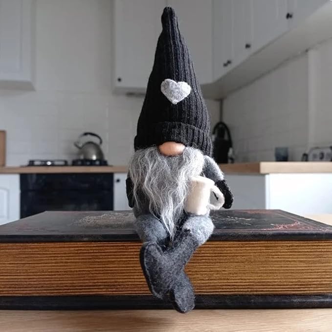 2 Pcs Coffee Gnomes Plush Bar Decor, Handmade Swedish Tomte Gnomes Gifts - Image 2