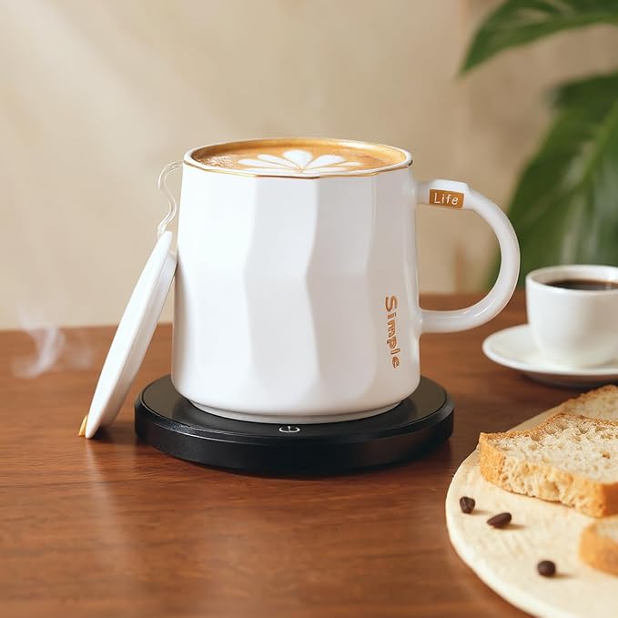 Flat Bottom Coffee Mug for Mug Warmer – 13.5 oz Ceramic Cup - Image 5