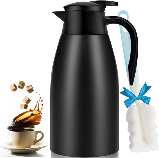 68oz Thermal Coffee Carafe, Stainless Steel Coffee Carafes by GearRoot