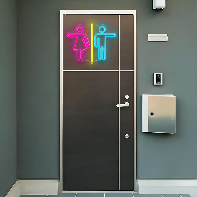 Restroom Neon Signs for Wall Decor Bathroom Neon Sign Dimmable LED Powerd - Image 6
