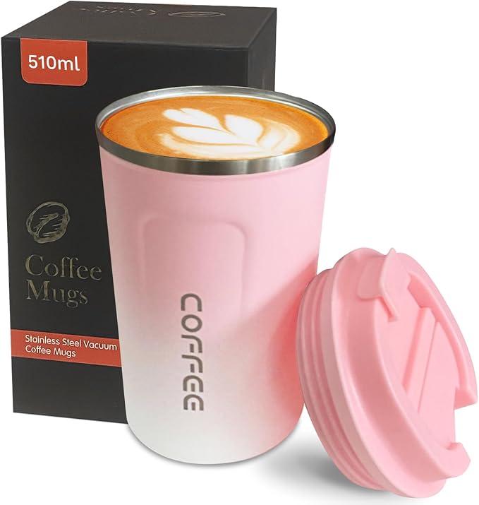 YINBAOGE Insulated Travel Coffee Mug, Spill & Leak Proof, Portable To Go by YINBAOGE