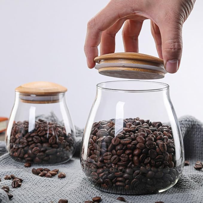 WAIT FLY Mushroom Shape Borosilicate Glass Coffee Bean Storage Container - Image 6