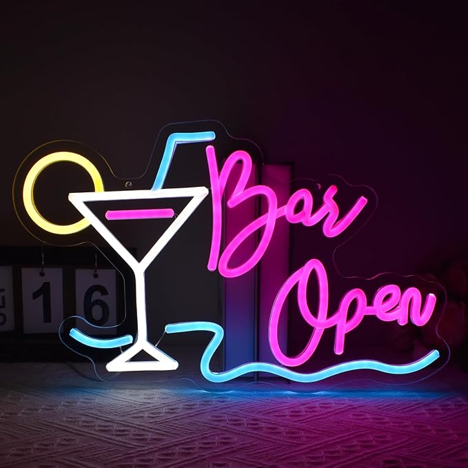 Bar Open Neon Sign Open Beer Led Wall Light by Unknown
