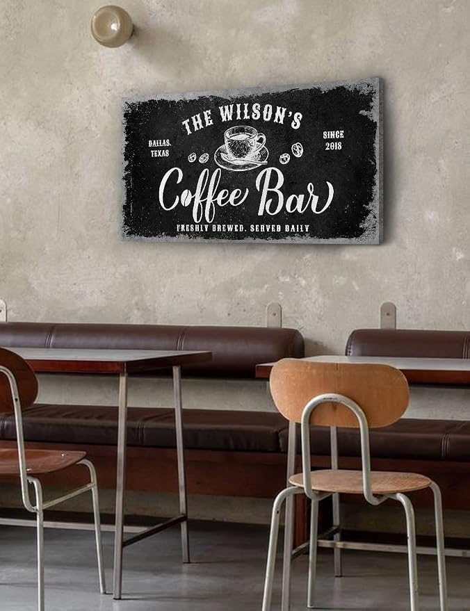 IPIC - Custom Coffee Bar Sign, Personalized Wall Art Decor, Small Canvas Wall - Image 3