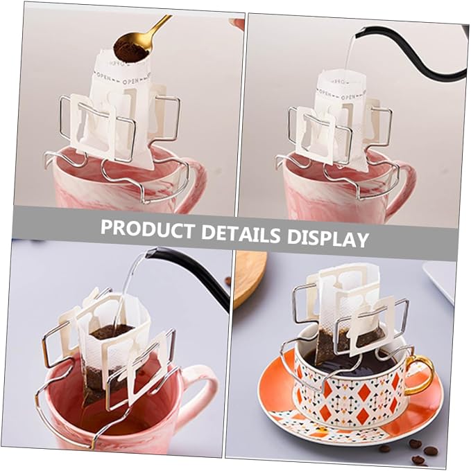 Hanging Ear Coffee Filter Holder Stand Portable Stainless Steel Drip Rack - Image 9