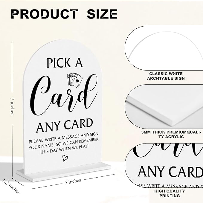 Pick A Card Any Card Wedding Sign Minimalist Style Wedding Signs - Image 3