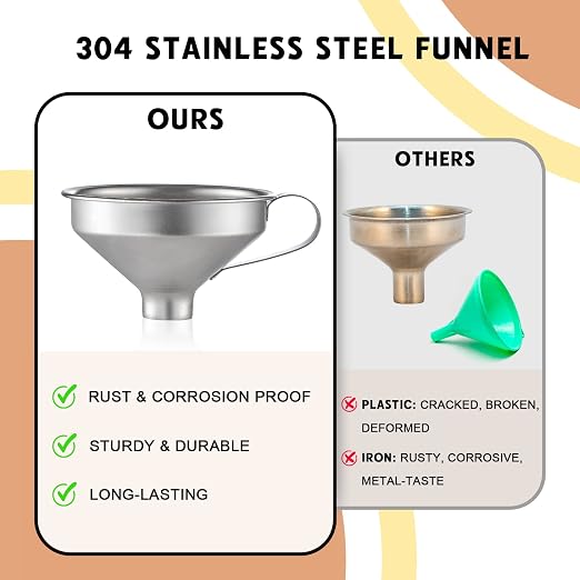 Aozita 18/8 Stainless Steel Spice Funnel - Image 4