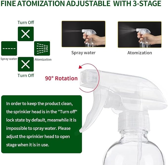 HOMBYS 8 Oz Empty Clear Glass Spray Bottles - Image 3