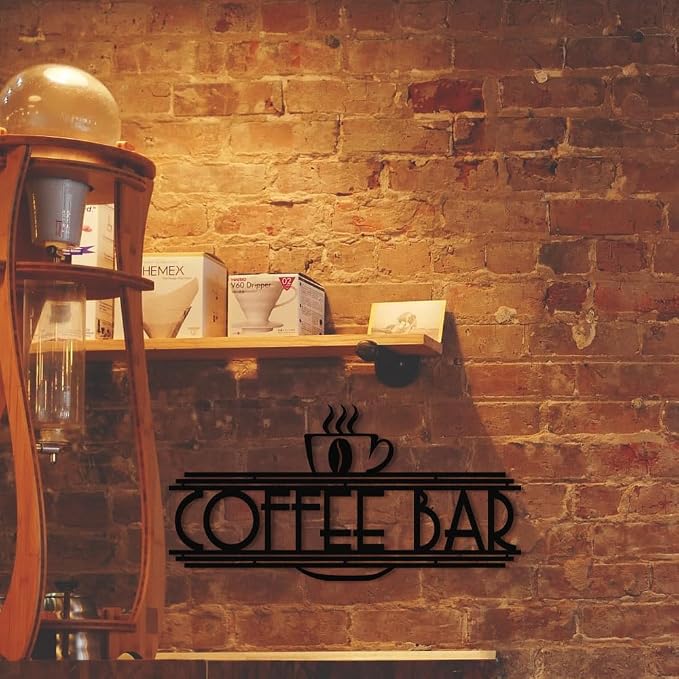 XORT Coffee Sign Metal Wall Decor, Coffee Bar Metal Wall Art - Image 3