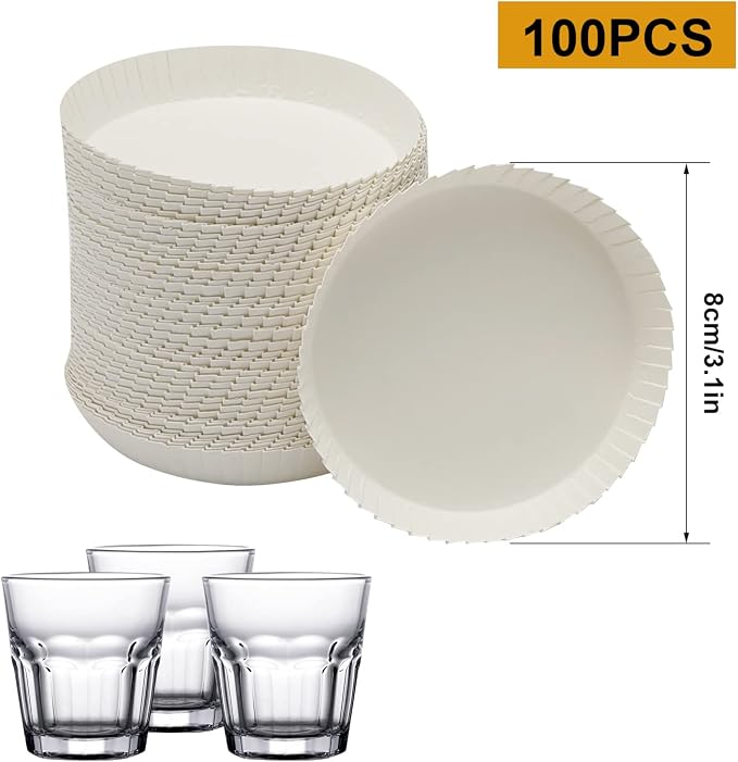 100pcs Disposable Cup Coverware 8.5 X 8.5cm Coffee Cup Drinking Lid Paper Cup - Image 2