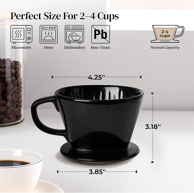 DOWAN Pour Over Coffee Maker, Non-Electric Pour Over Coffee Dripper, Manual - Image 2