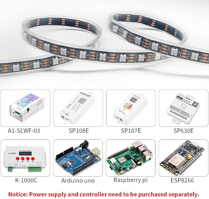 WS2812B IC RGB 5050SMD ECO Individual Addressable LED Strip Light, 16.4FT - Image 3