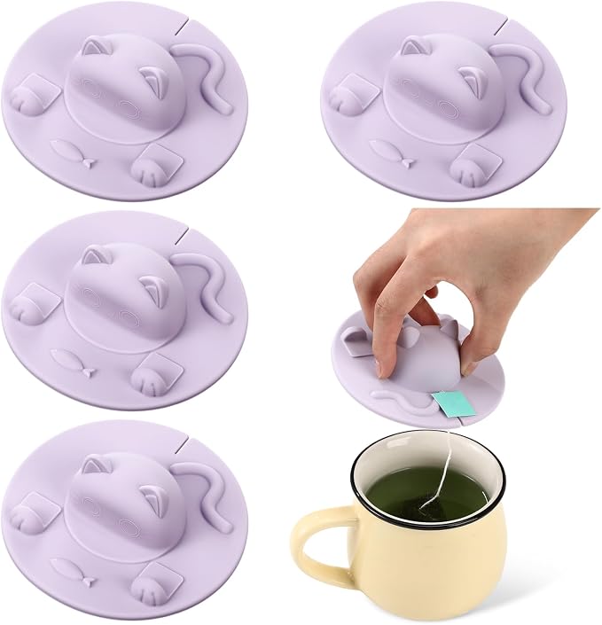 4 Pcs Tea Bag Squeezer 4 Inch Silicone Tea Bag Holder & Squeezer Dishwasher by Ferrochef